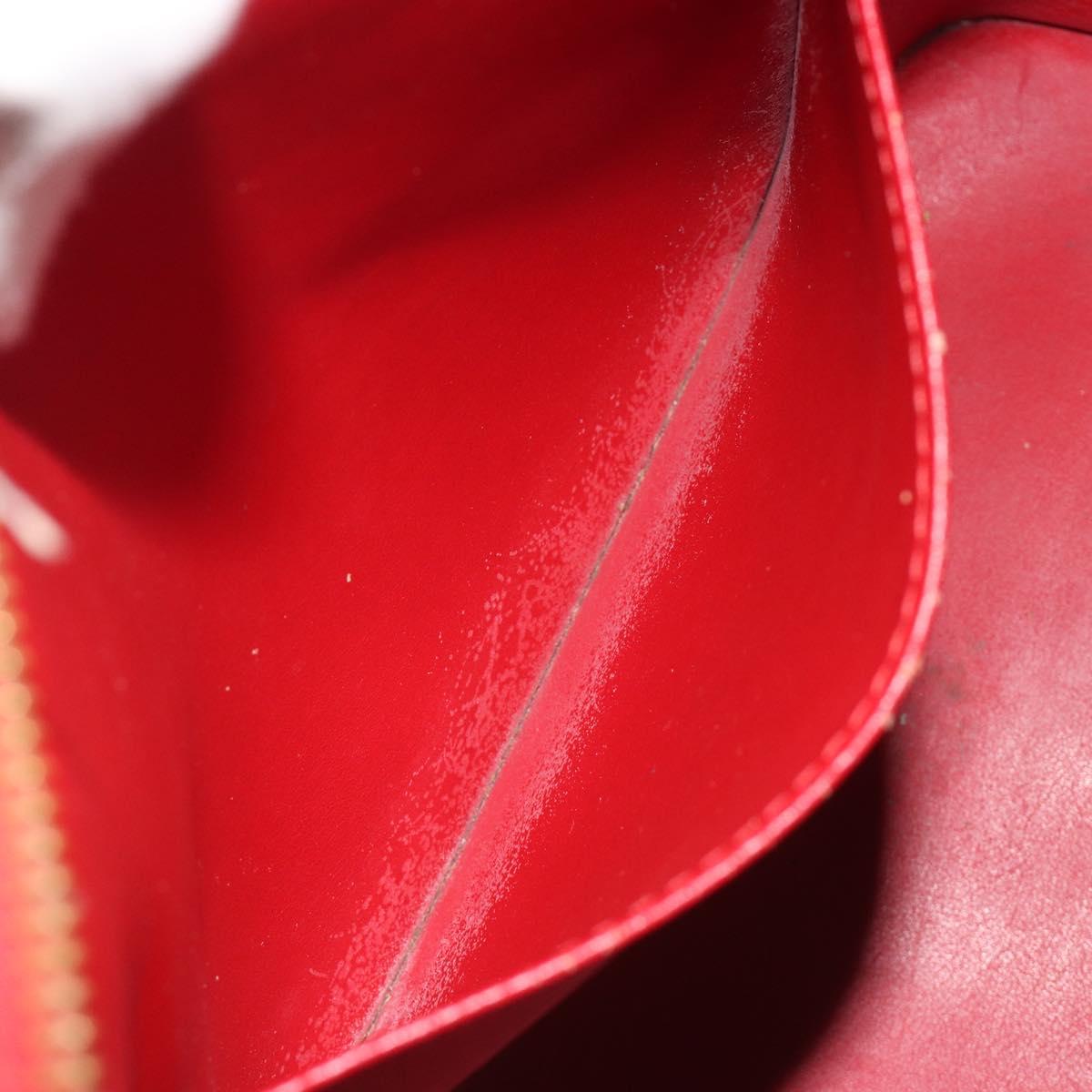 LOUIS VUITTON Monogram Vernis Houston Hand Bag Rouge M91092 LV Auth 194707