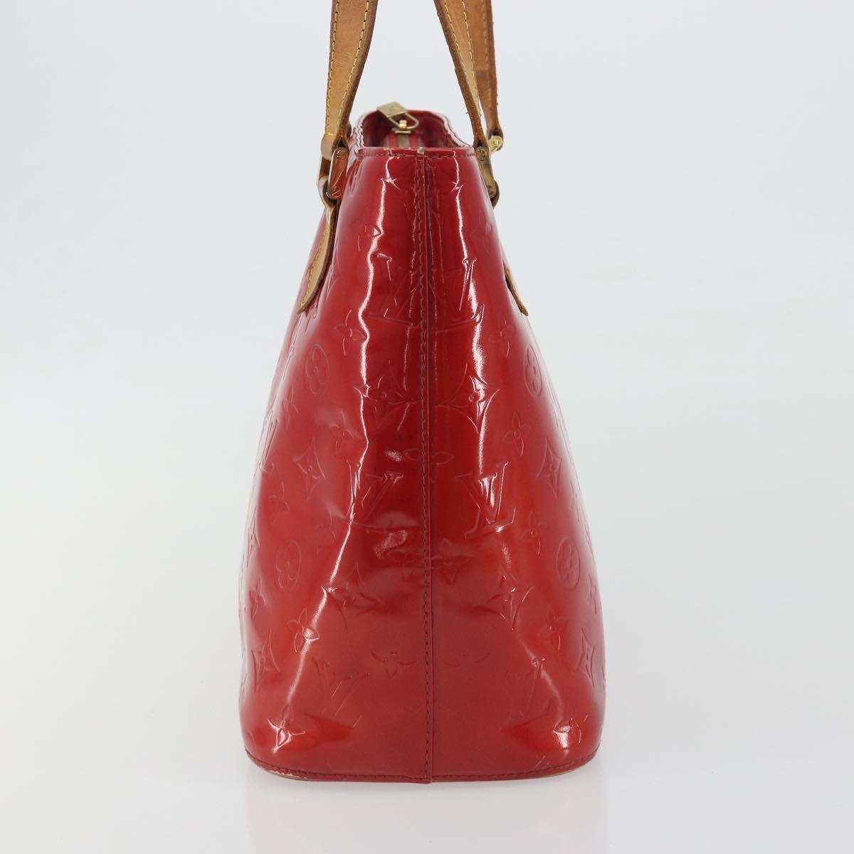 LOUIS VUITTON Monogram Vernis Houston Hand Bag Rouge M91092 LV Auth 194707