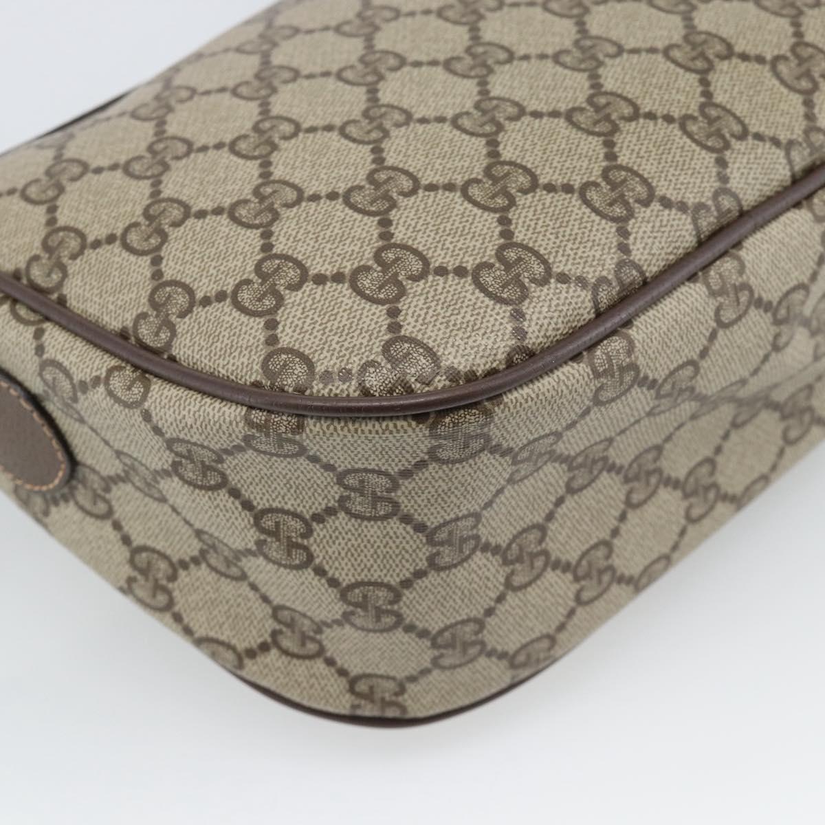 GUCCI GG Supreme Web Sherry Line Bag PVC Beige Gold 89 02 032 Auth 194710