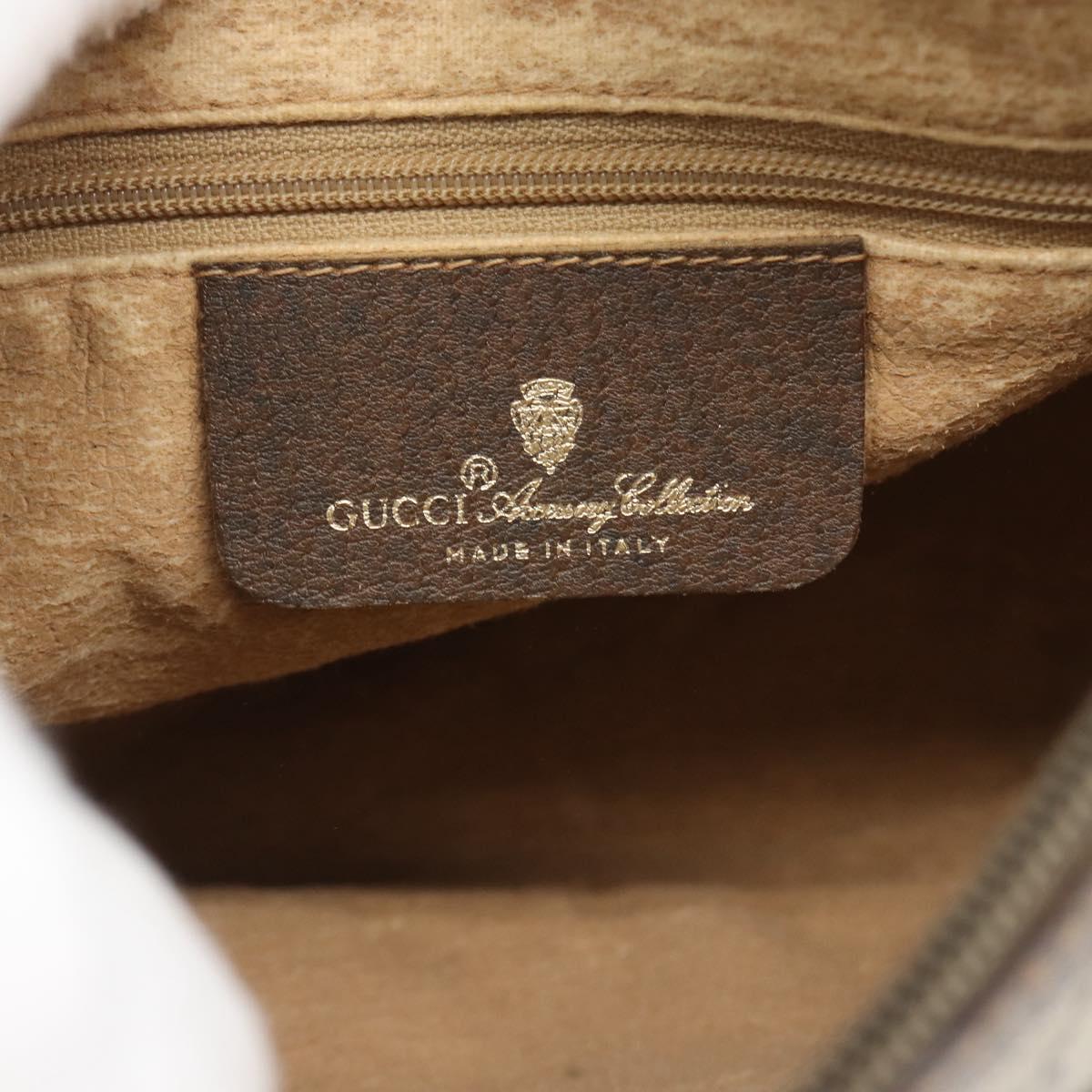 GUCCI GG Supreme Web Sherry Line Bag PVC Beige Gold 89 02 032 Auth 194710