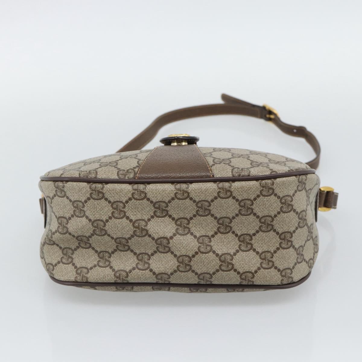 GUCCI GG Supreme Web Sherry Line Bag PVC Beige Gold 89 02 032 Auth 194710