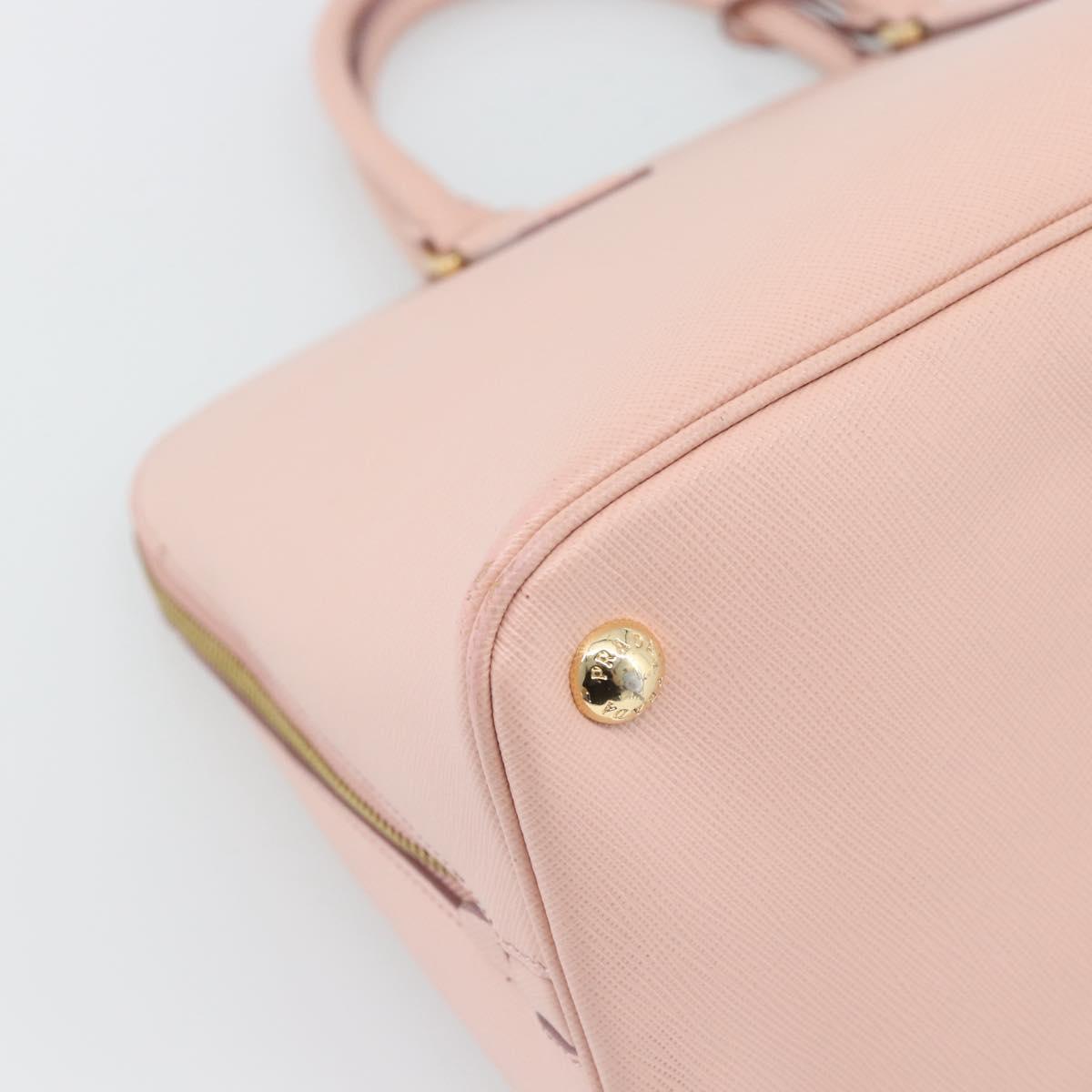 PRADA Galleria Hand Bag Saffiano leather Pink Gold Auth 194711V