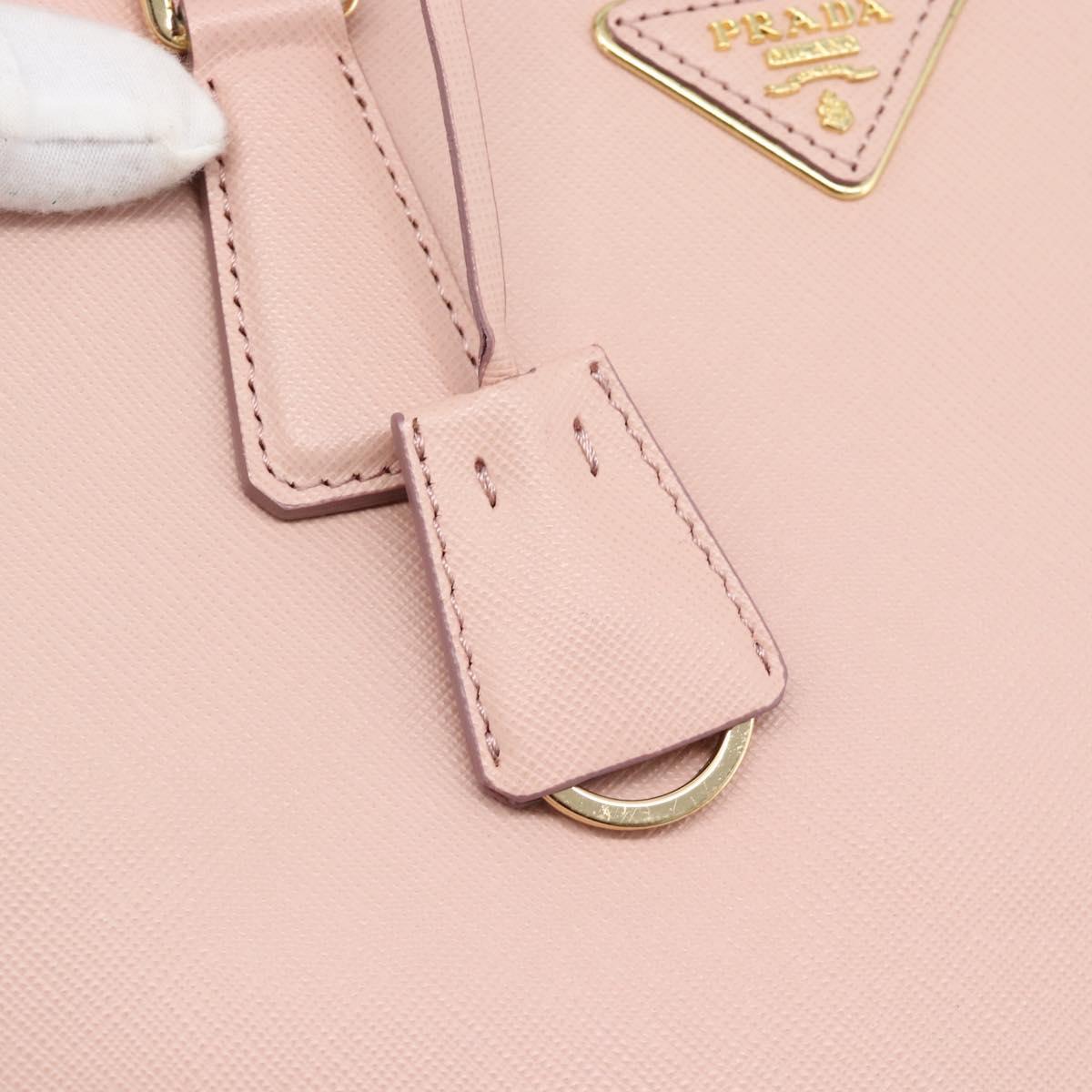 PRADA Galleria Hand Bag Saffiano leather Pink Gold Auth 194711V