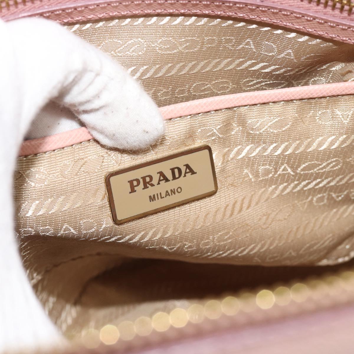 PRADA Galleria Hand Bag Saffiano leather Pink Gold Auth 194711V