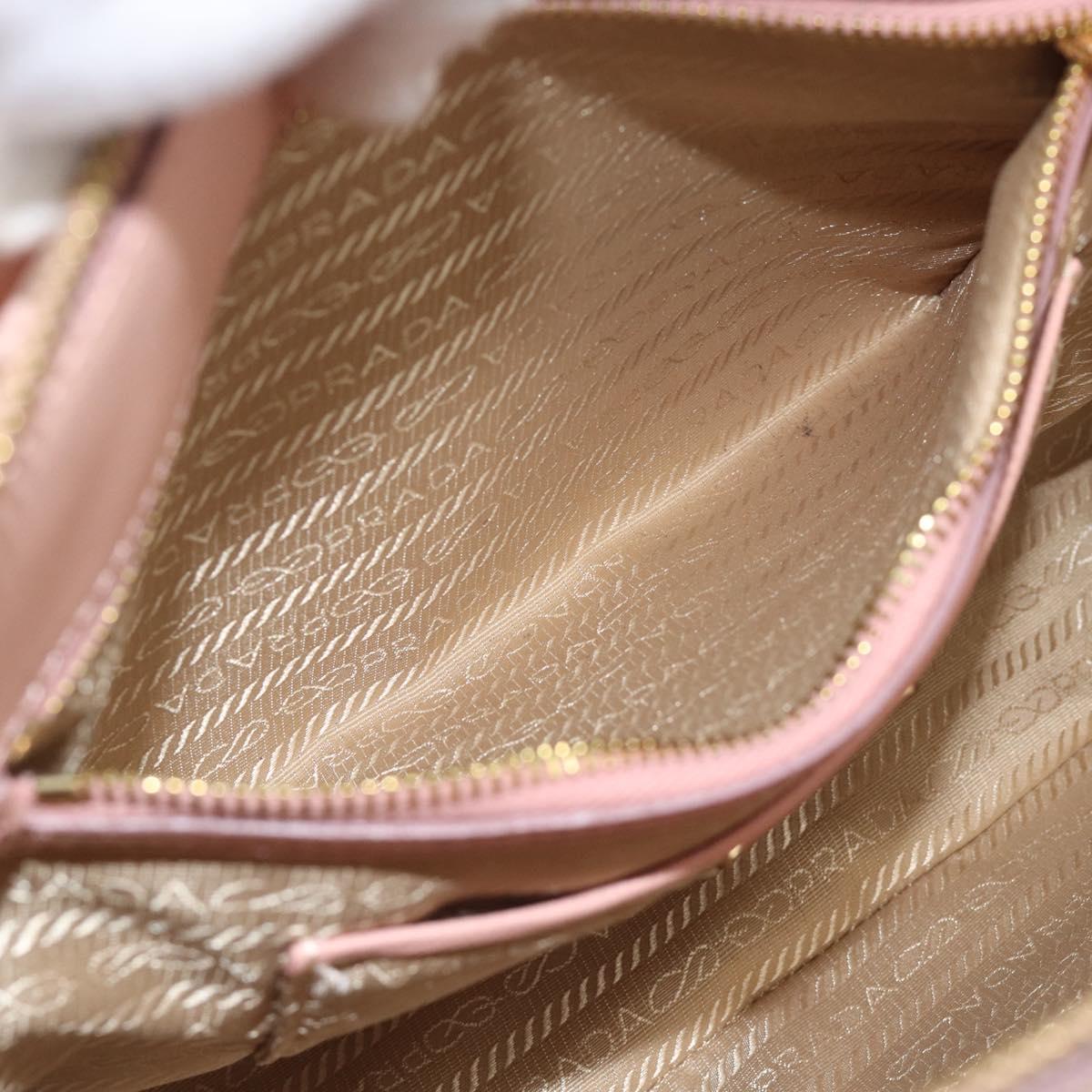 PRADA Galleria Hand Bag Saffiano leather Pink Gold Auth 194711V