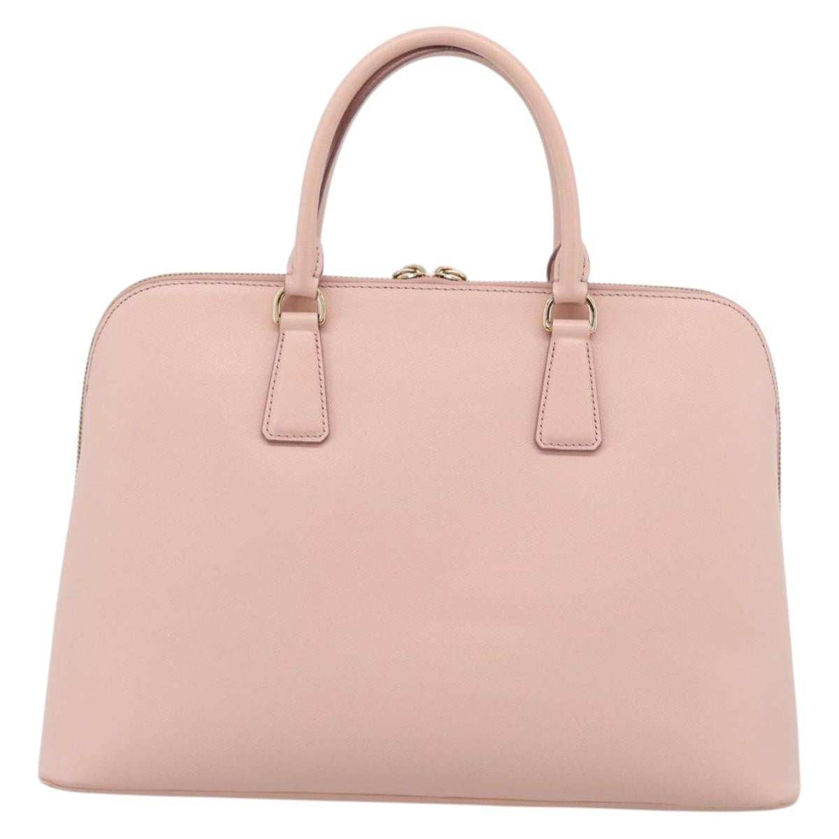 PRADA Galleria Hand Bag Saffiano leather Pink Gold Auth 194711V