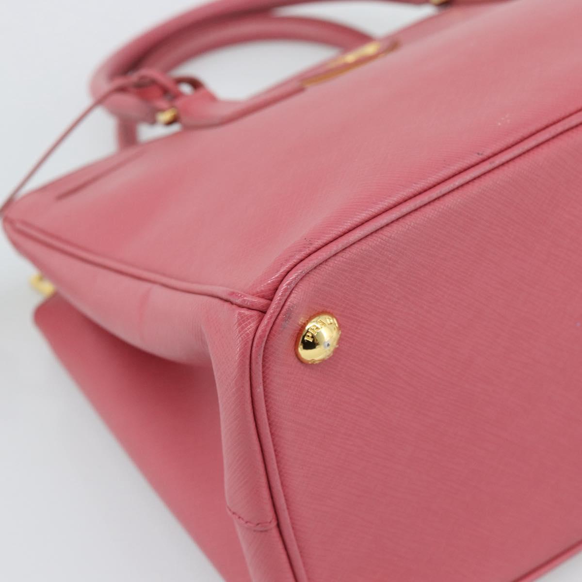 PRADA Galleria Hand Bag Saffiano leather Pink Gold Auth 194716A