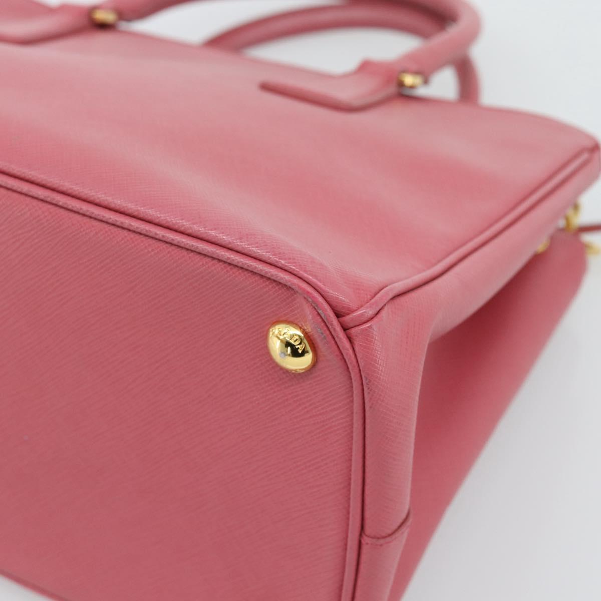 PRADA Galleria Hand Bag Saffiano leather Pink Gold Auth 194716A