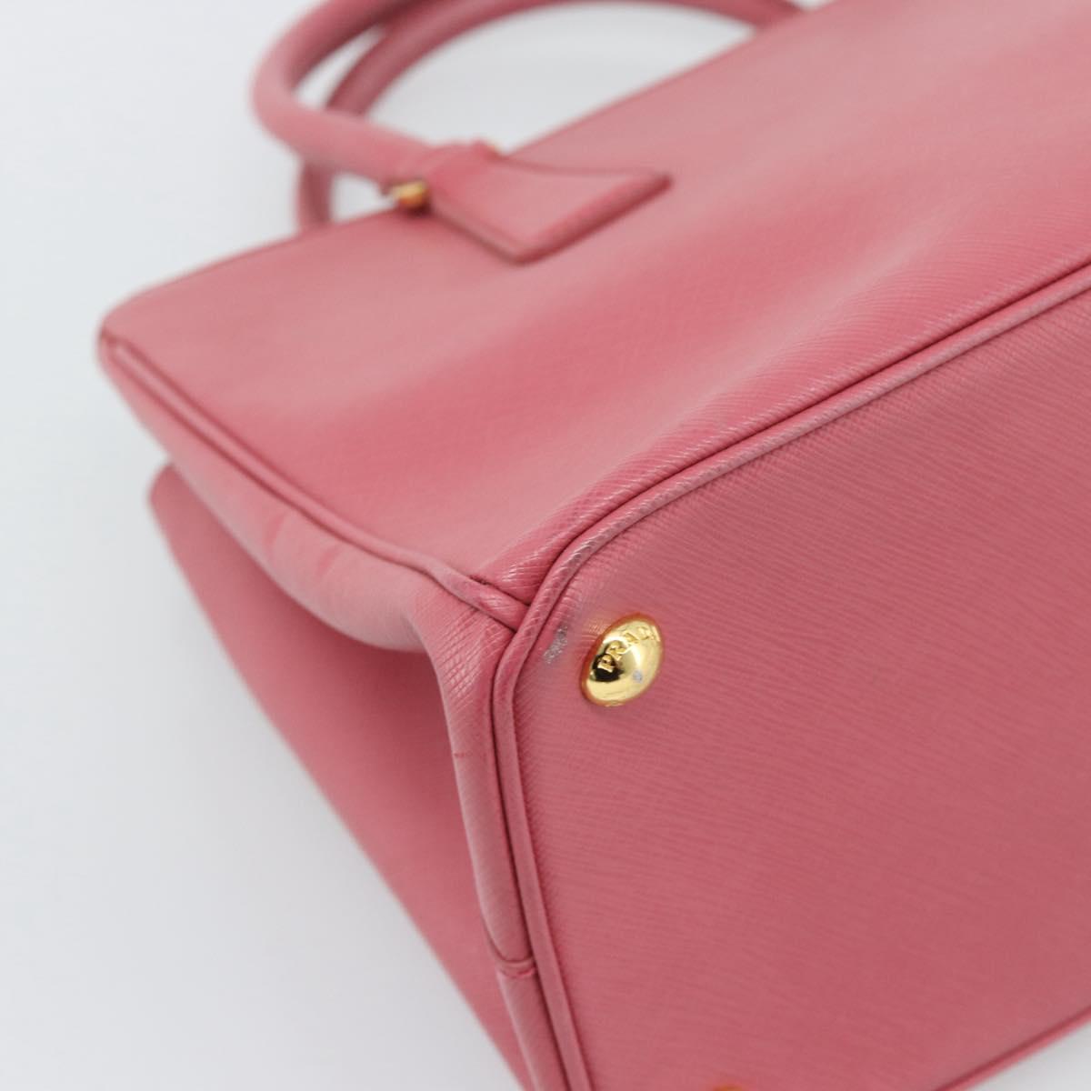 PRADA Galleria Hand Bag Saffiano leather Pink Gold Auth 194716A