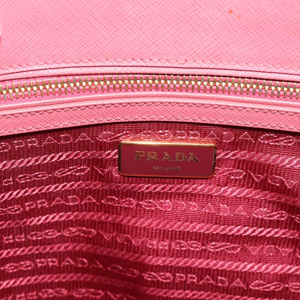 PRADA Galleria Hand Bag Saffiano leather Pink Gold Auth 194716A