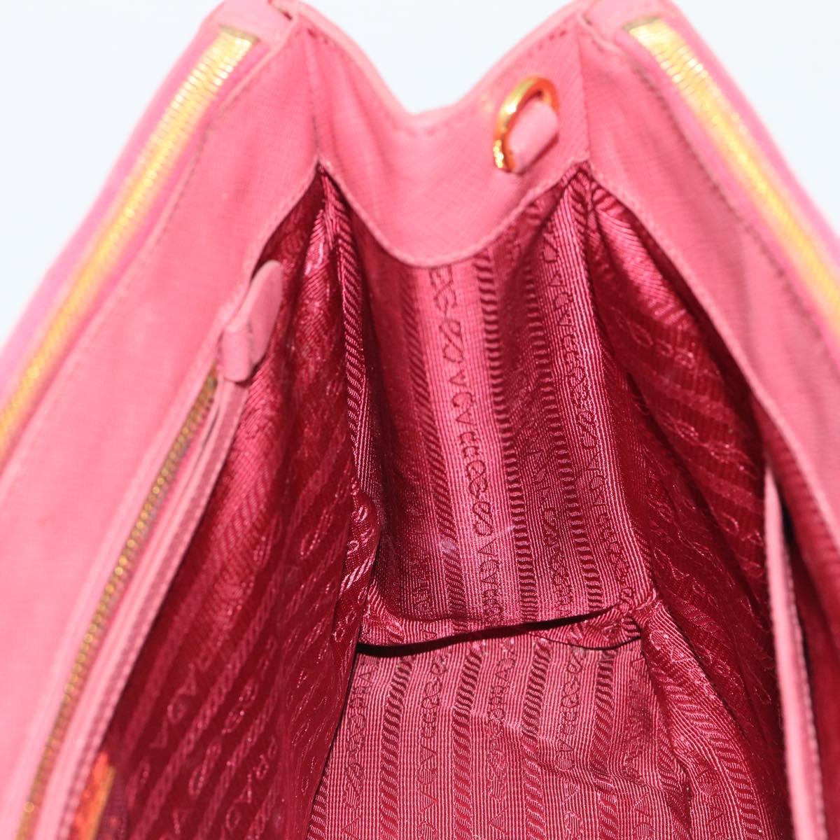 PRADA Galleria Hand Bag Saffiano leather Pink Gold Auth 194716A