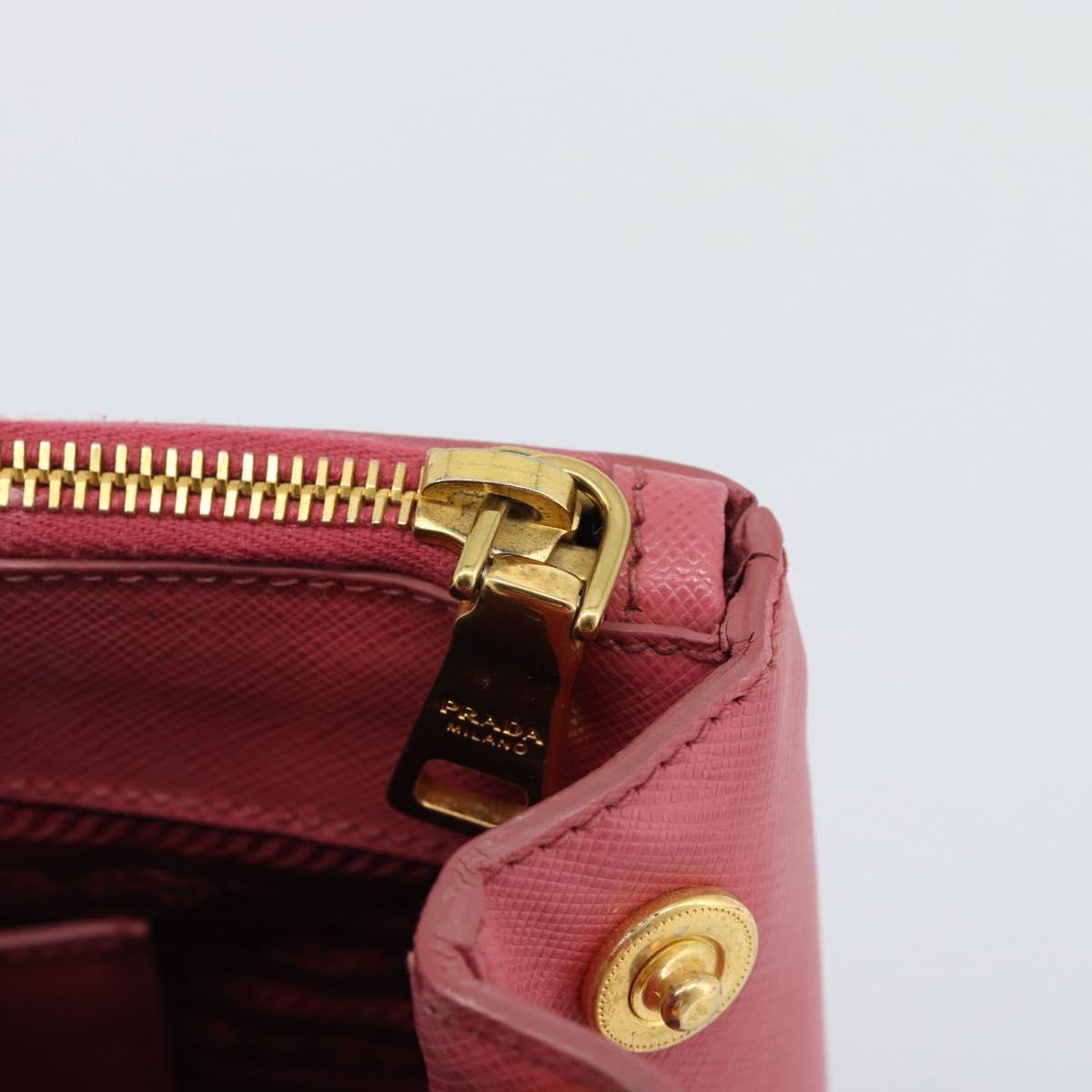 PRADA Galleria Hand Bag Saffiano leather Pink Gold Auth 194716A