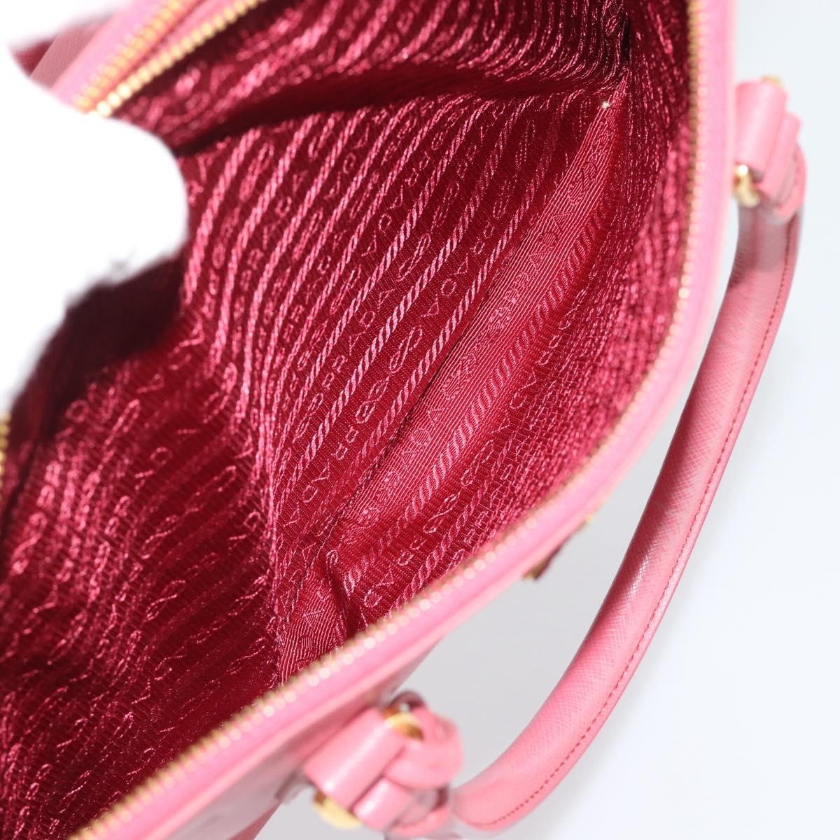 PRADA Galleria Hand Bag Saffiano leather Pink Gold Auth 194716A