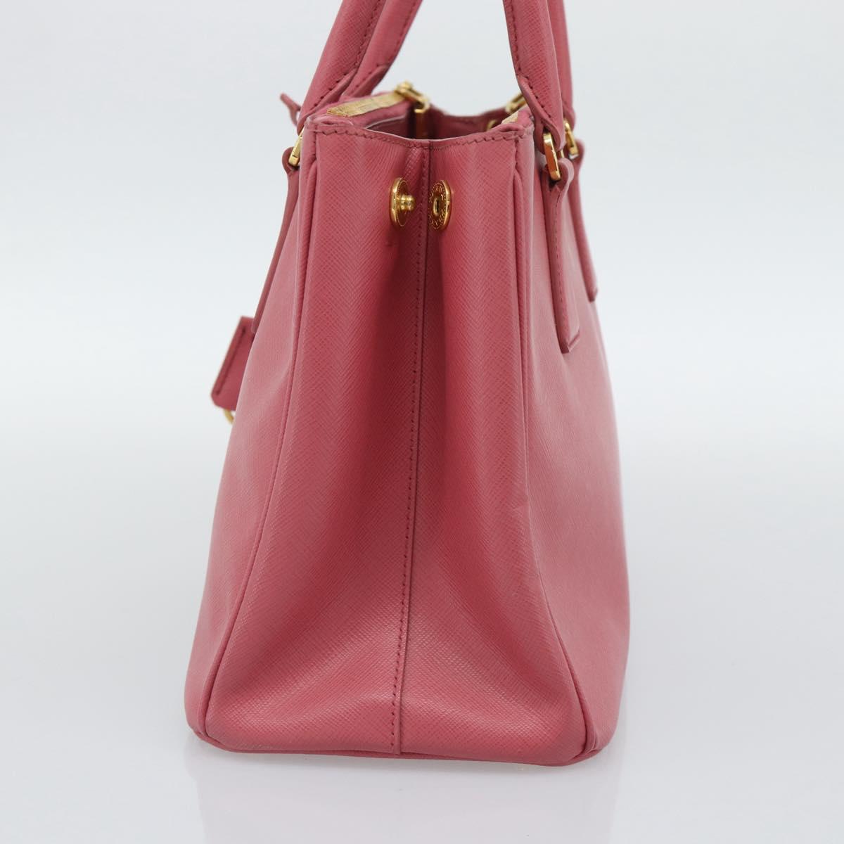 PRADA Galleria Hand Bag Saffiano leather Pink Gold Auth 194716A