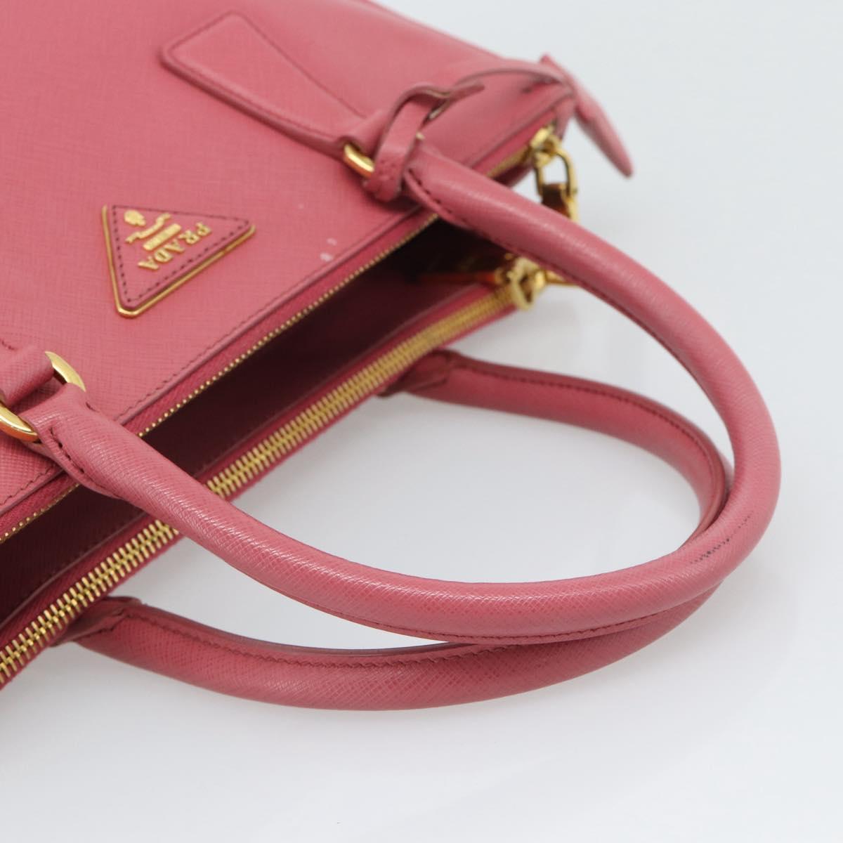 PRADA Galleria Hand Bag Saffiano leather Pink Gold Auth 194716A