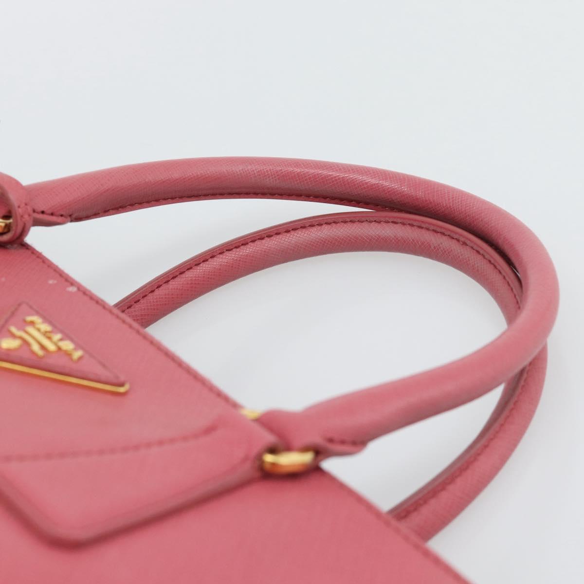 PRADA Galleria Hand Bag Saffiano leather Pink Gold Auth 194716A