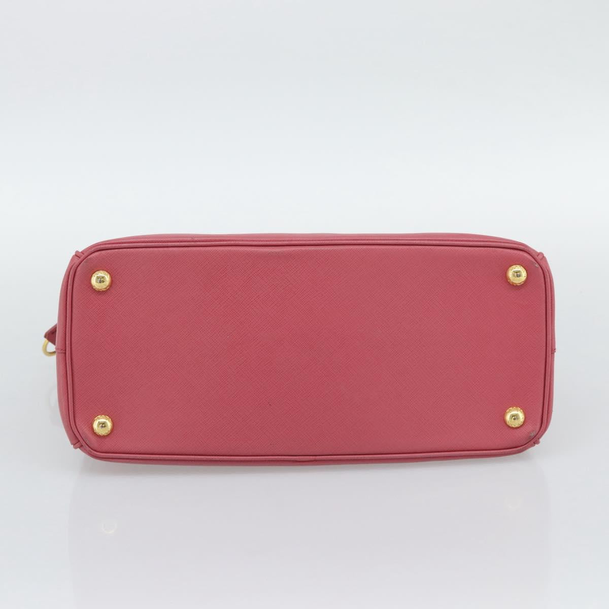 PRADA Galleria Hand Bag Saffiano leather Pink Gold Auth 194716A