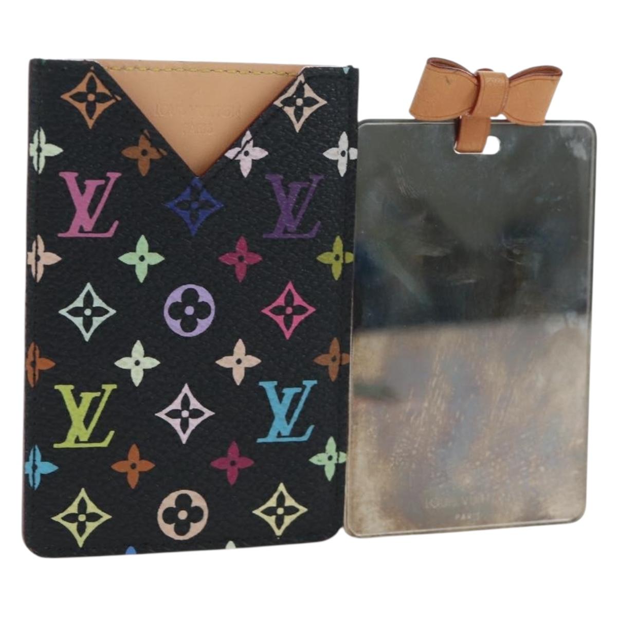 LOUIS VUITTON Monogram Multicolor Etui Hand Mirror Black M92651 LV Auth 194718V