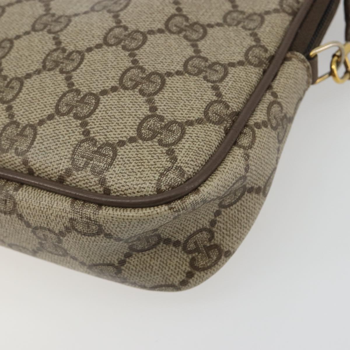 GUCCI GG Supreme Shoulder Bag PVC Beige Gold 97 02 068 Auth 194731