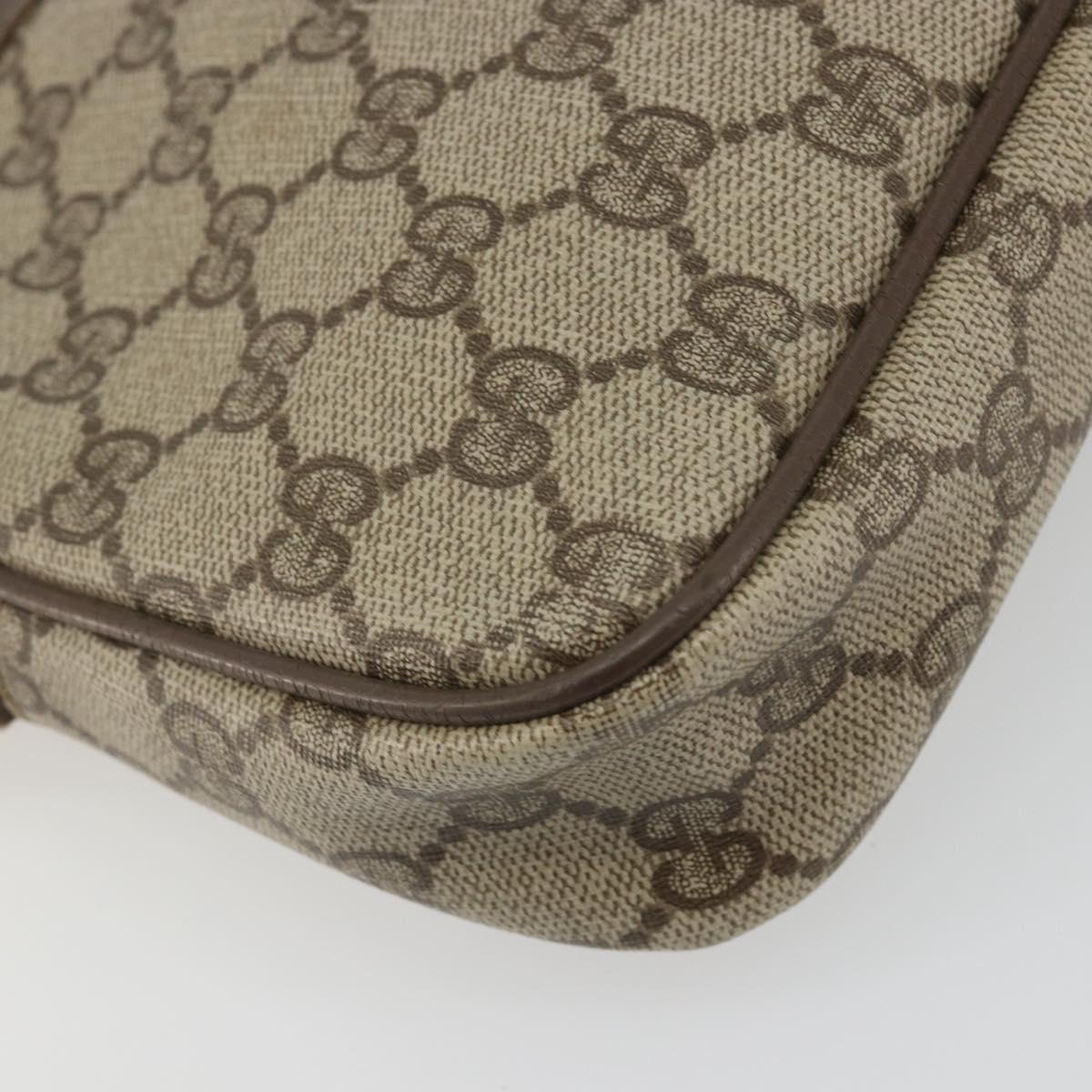 GUCCI GG Supreme Shoulder Bag PVC Beige Gold 97 02 068 Auth 194731