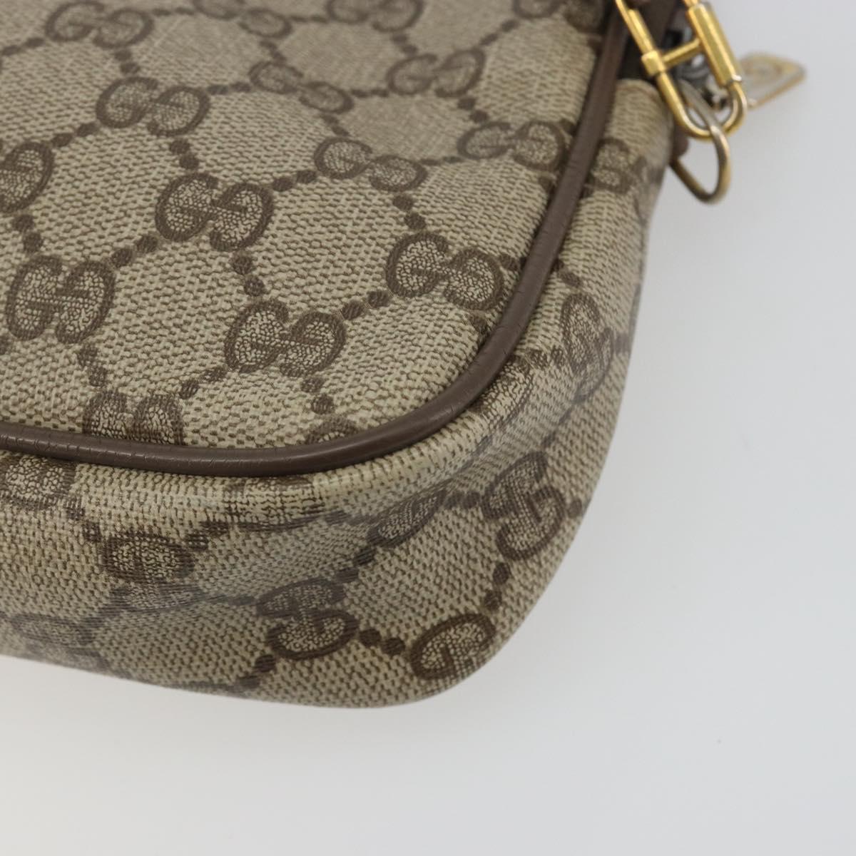 GUCCI GG Supreme Shoulder Bag PVC Beige Gold 97 02 068 Auth 194731