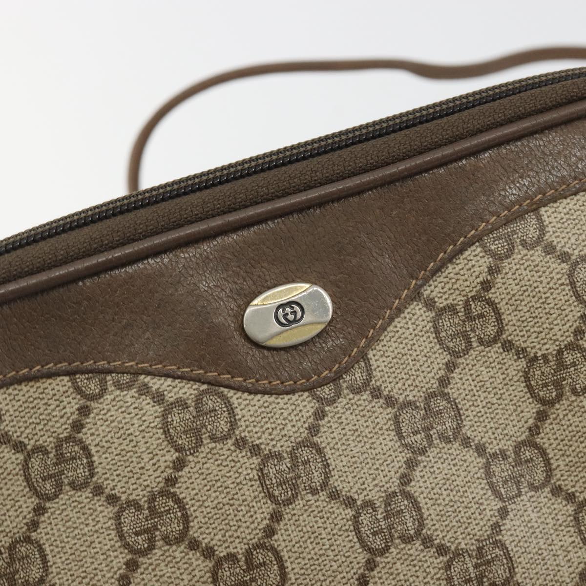 GUCCI GG Supreme Shoulder Bag PVC Beige Gold 97 02 068 Auth 194731