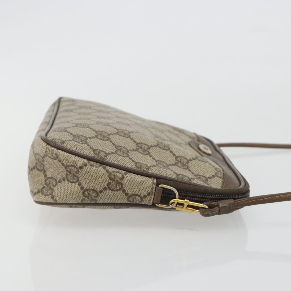 GUCCI GG Supreme Shoulder Bag PVC Beige Gold 97 02 068 Auth 194731