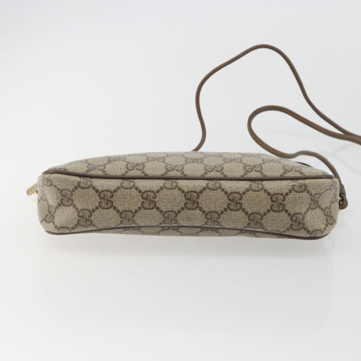 GUCCI GG Supreme Shoulder Bag PVC Beige Gold 97 02 068 Auth 194731