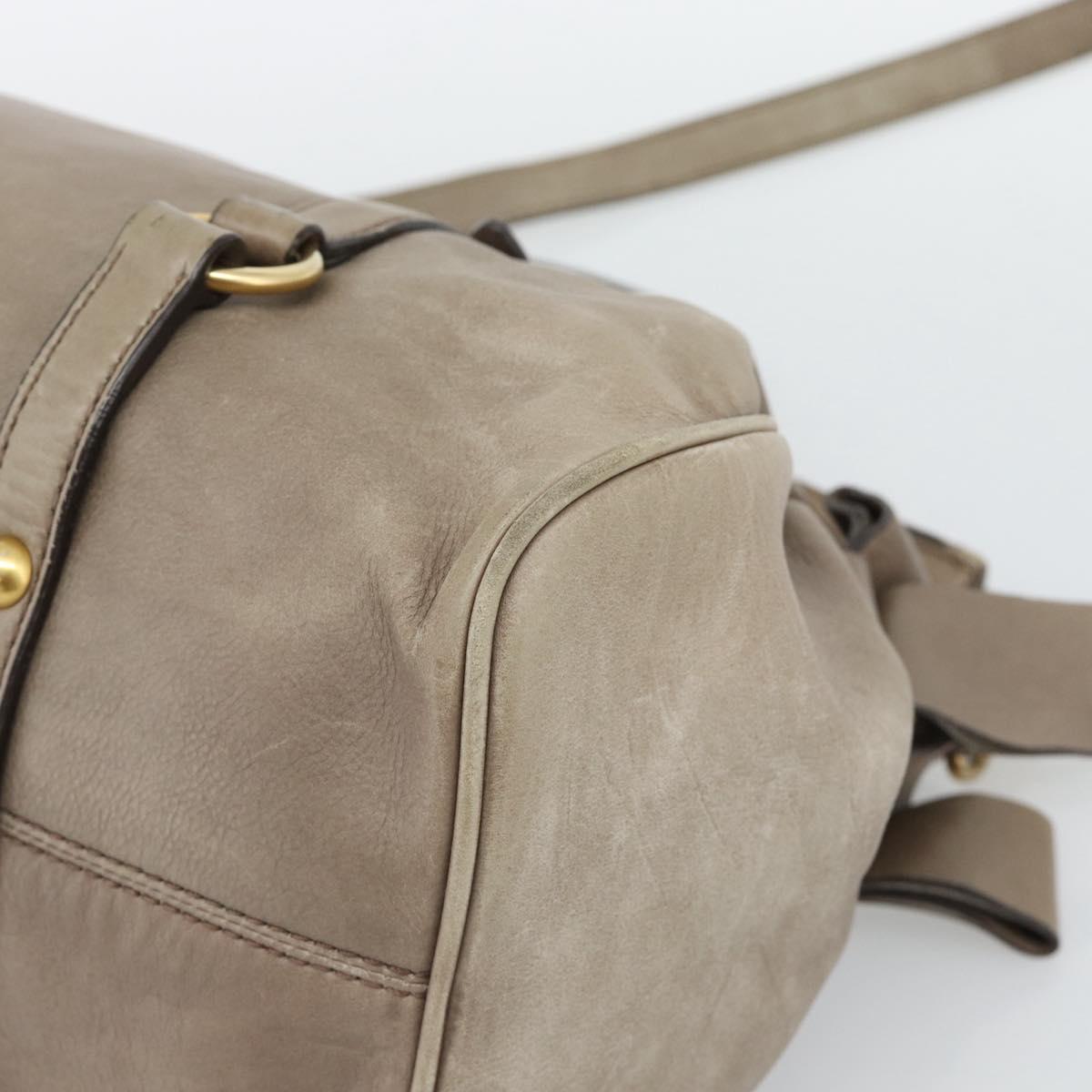 Miu Miu Hand Bag Leather 2way Brown Gold Auth 194733V