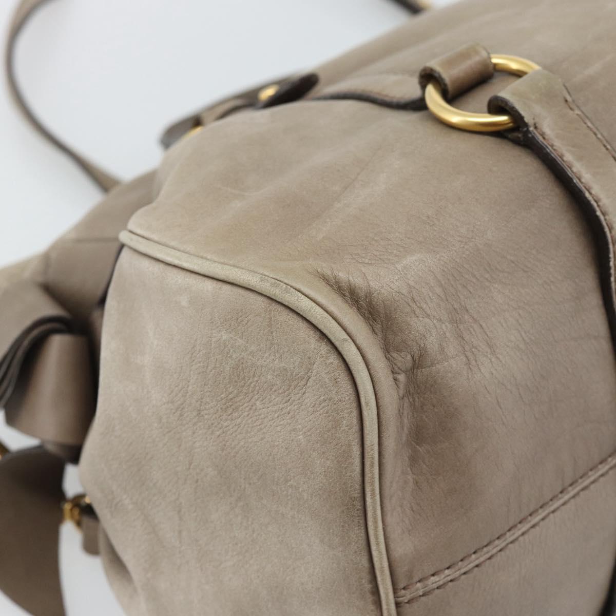 Miu Miu Hand Bag Leather 2way Brown Gold Auth 194733V
