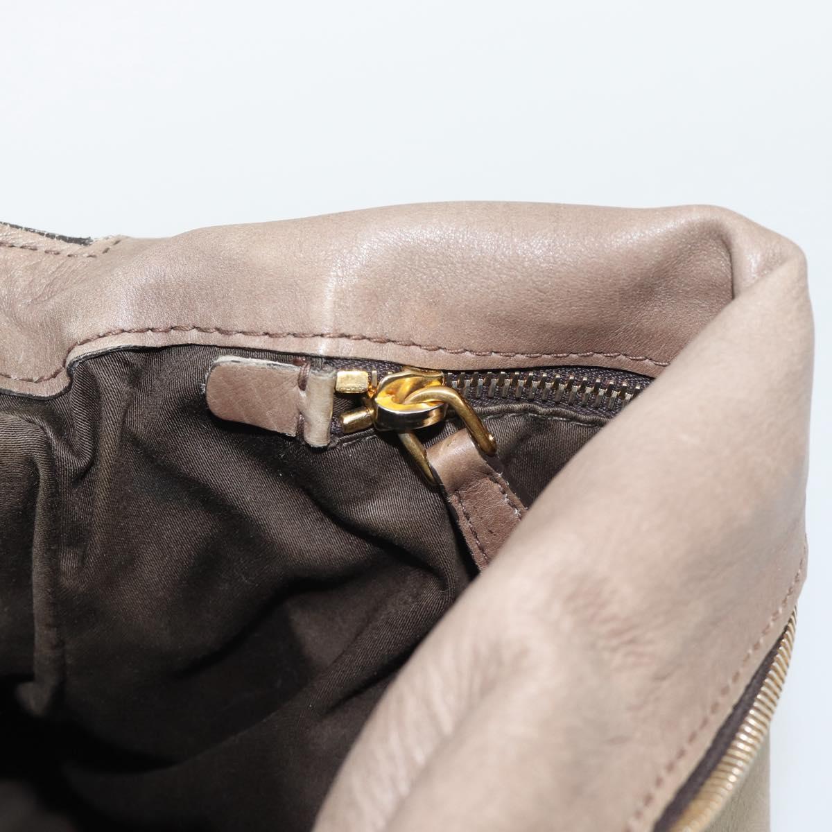 Miu Miu Hand Bag Leather 2way Brown Gold Auth 194733V