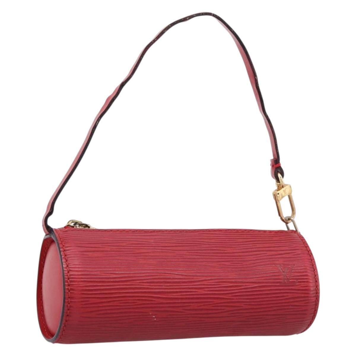 LOUIS VUITTON Epi Soufflot Pouch Accessory Pouch Red LV Auth 194740