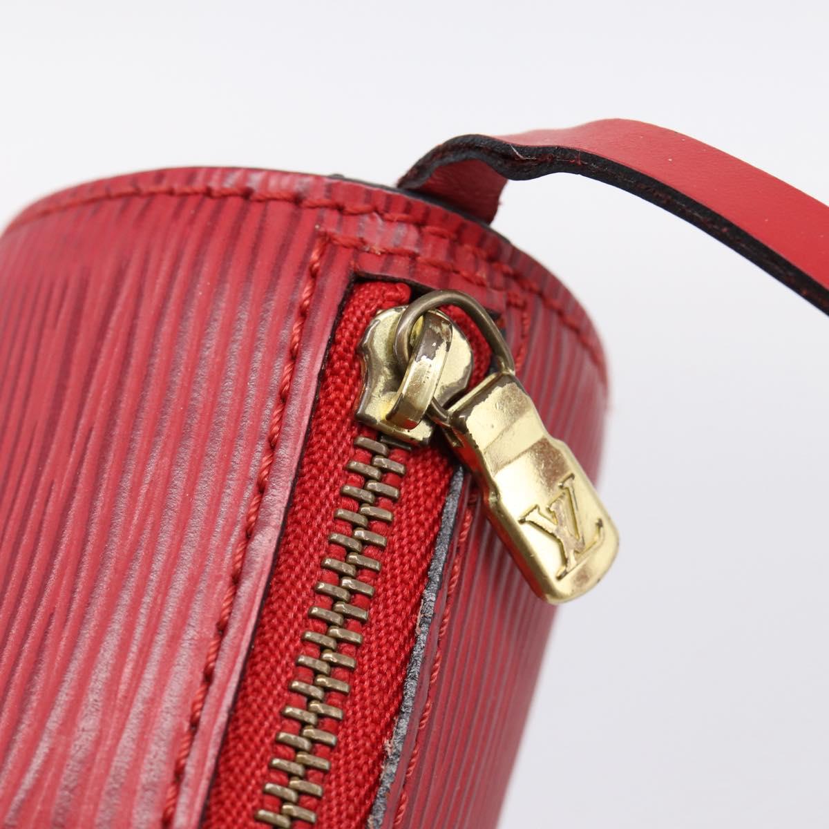 LOUIS VUITTON Epi Soufflot Pouch Accessory Pouch Red LV Auth 194740