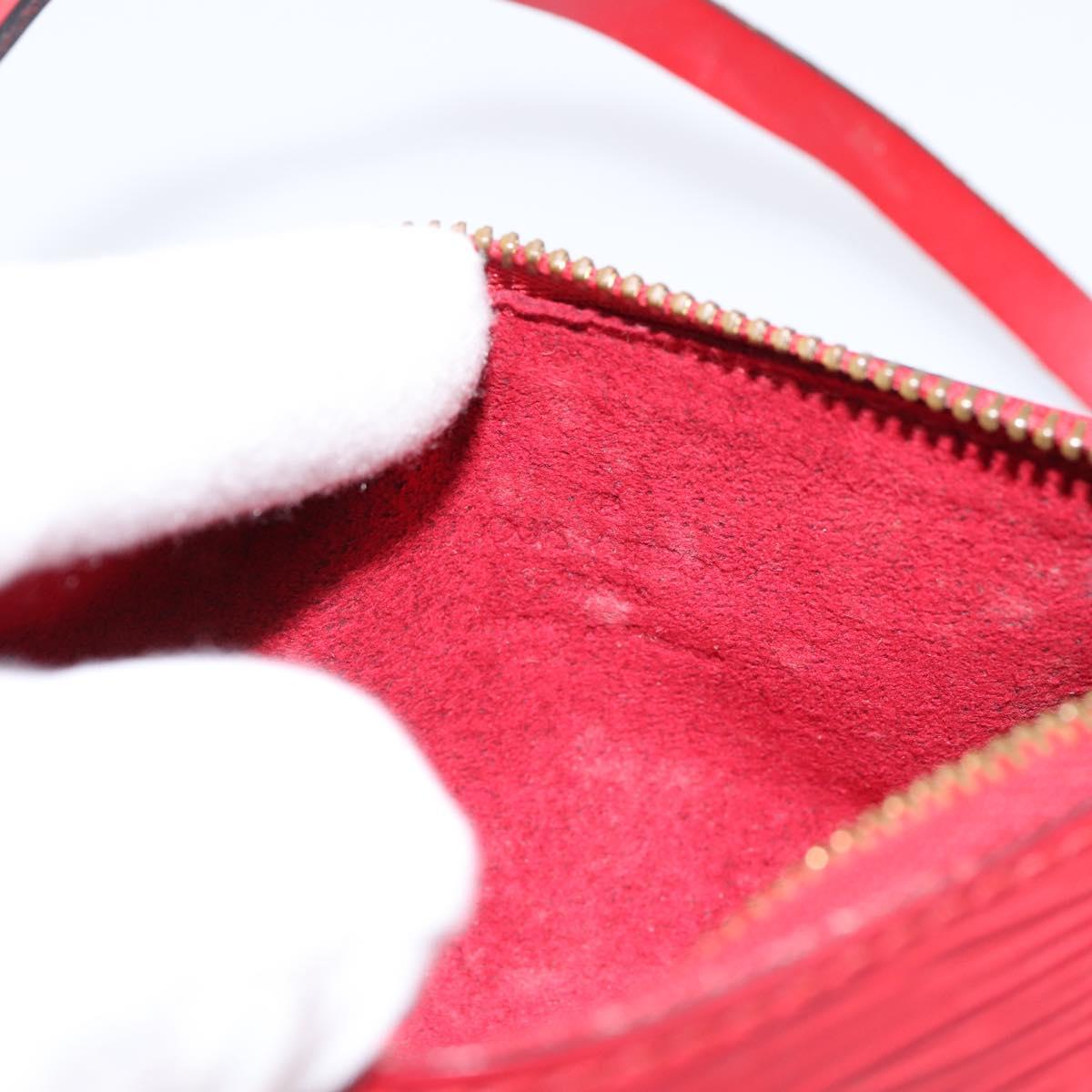 LOUIS VUITTON Epi Soufflot Pouch Accessory Pouch Red LV Auth 194740
