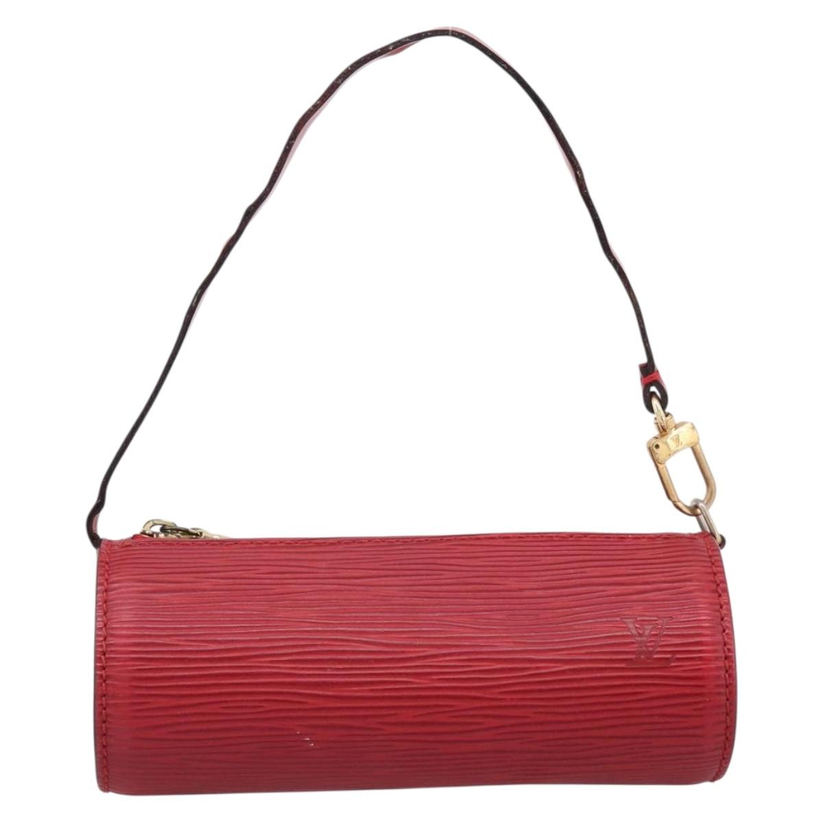 LOUIS VUITTON Epi Soufflot Pouch Accessory Pouch Red LV Auth 194740