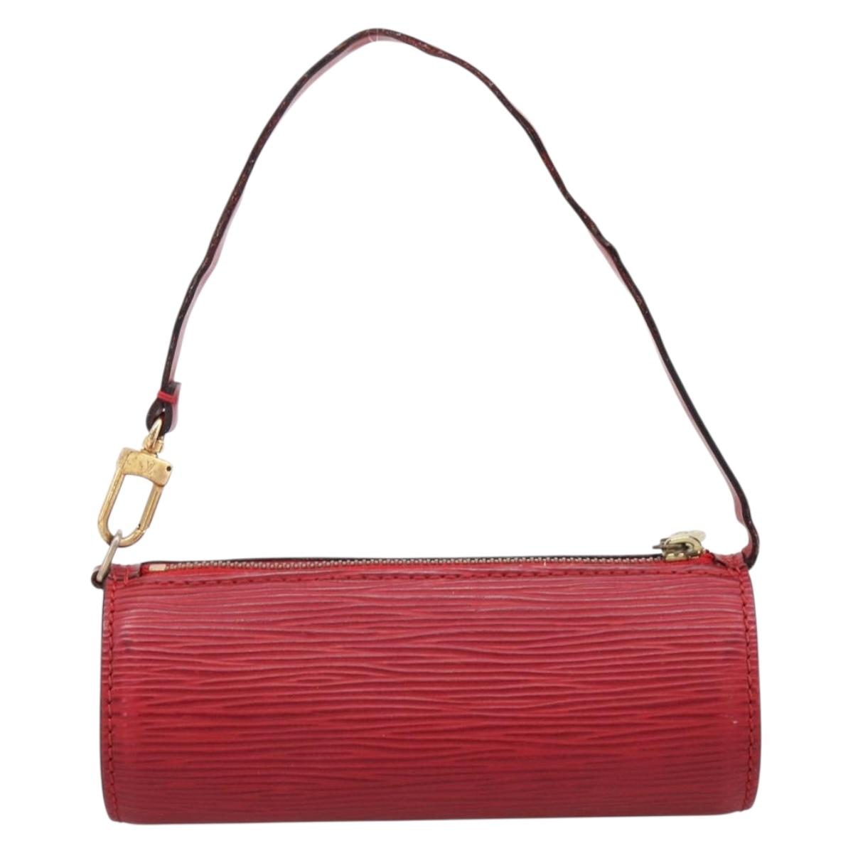 LOUIS VUITTON Epi Soufflot Pouch Accessory Pouch Red LV Auth 194740