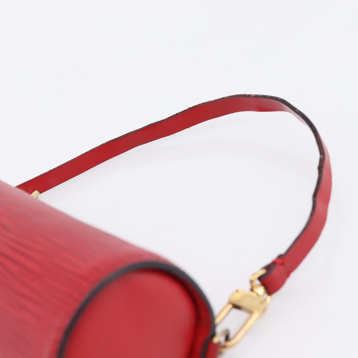 LOUIS VUITTON Epi Soufflot Pouch Accessory Pouch Red LV Auth 194740
