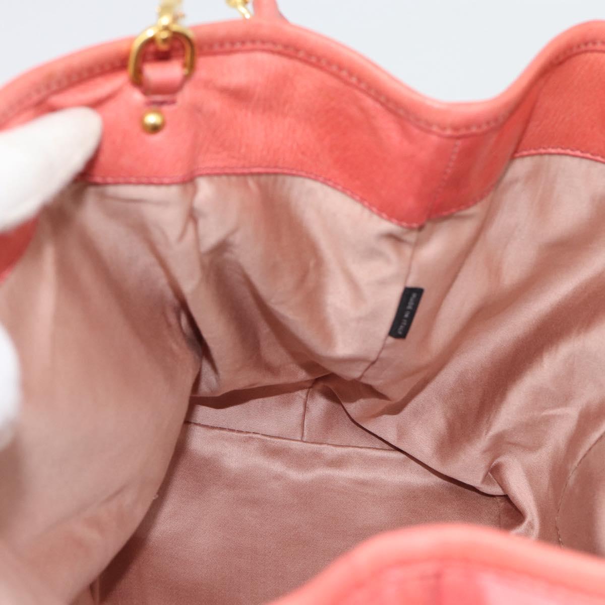 Miu Miu Hand Bag Leather 2way Pink Gold Auth 194741V