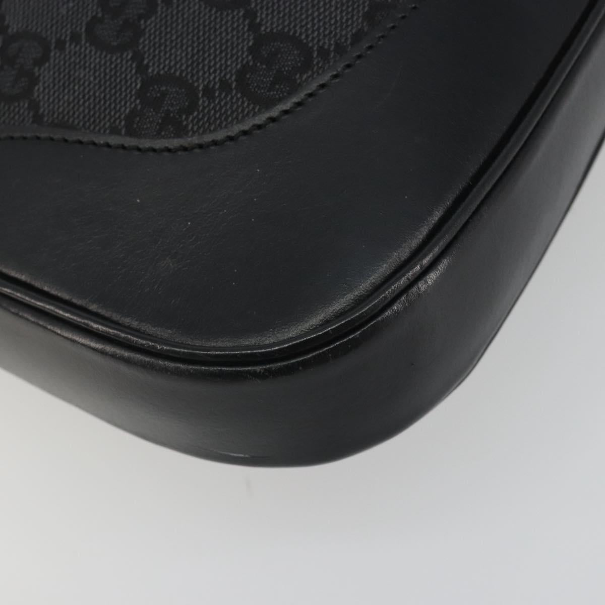 GUCCI GG Canvas Jackie Hand Bag Black Silver 001 3306 Auth 194743V