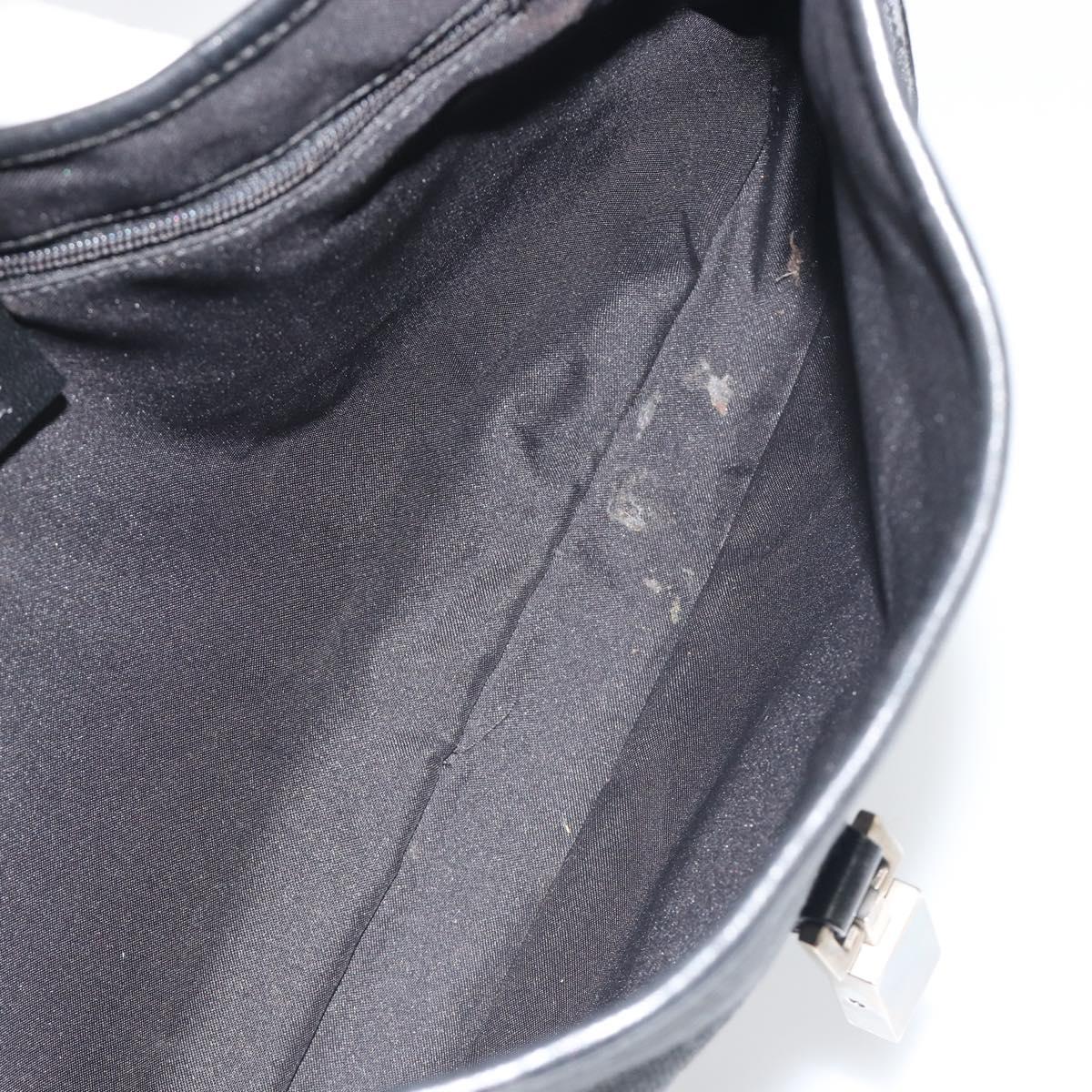 GUCCI GG Canvas Jackie Hand Bag Black Silver 001 3306 Auth 194743V