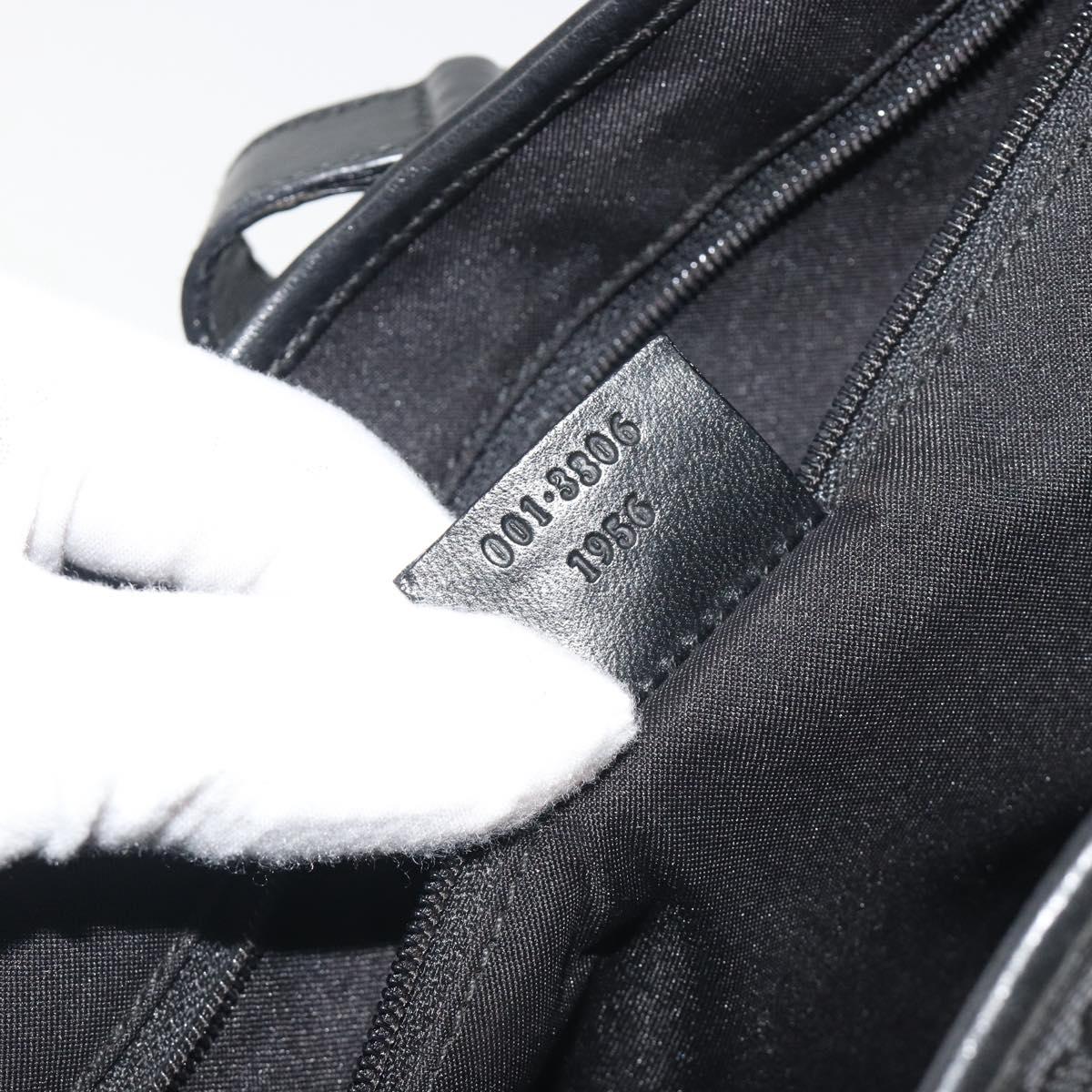 GUCCI GG Canvas Jackie Hand Bag Black Silver 001 3306 Auth 194743V