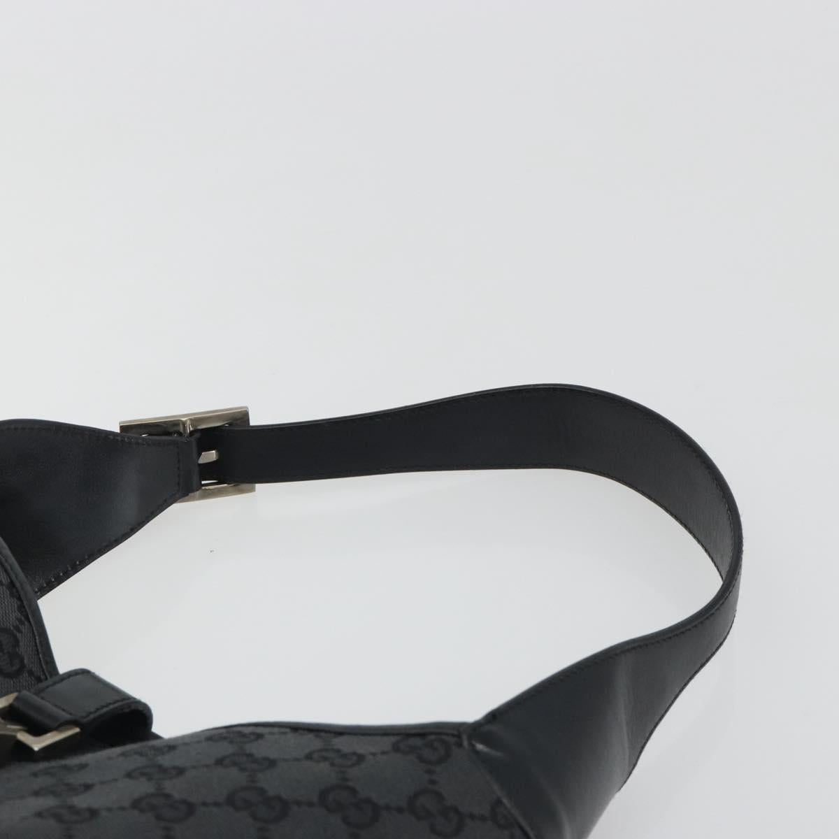 GUCCI GG Canvas Jackie Hand Bag Black Silver 001 3306 Auth 194743V