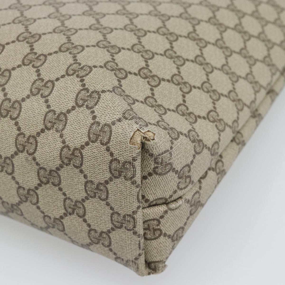 GUCCI GG Supreme Web Sherry Line Tote Bag PVC Beige Gold 40 02 003 Auth 194744