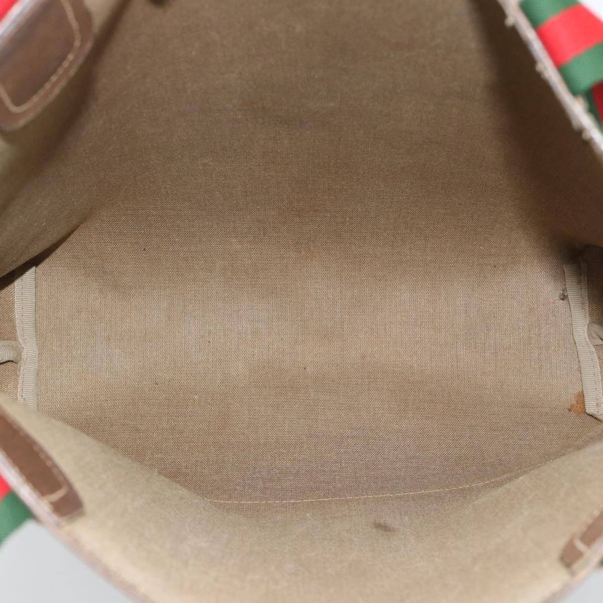 GUCCI GG Supreme Web Sherry Line Tote Bag PVC Beige Gold 40 02 003 Auth 194744