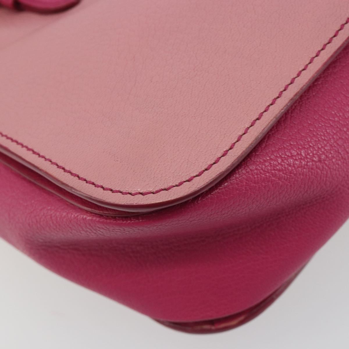 Miu Miu Madras Hand Bag Leather 2way Pink Gold Auth 194746A