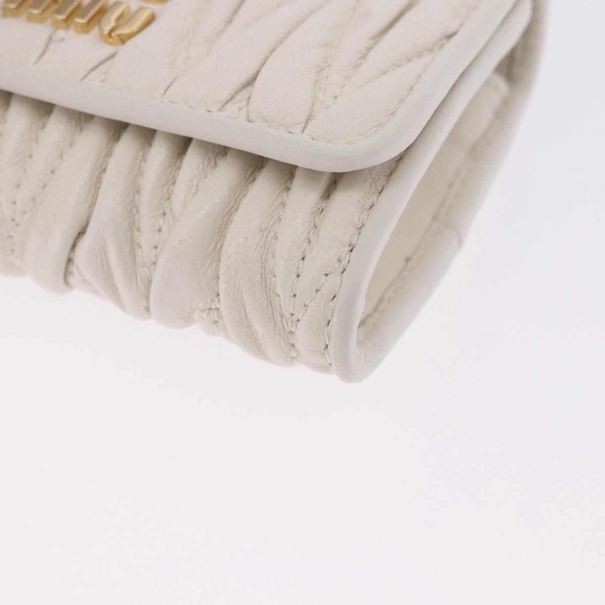 Miu Miu Matelasse Chain Shoulder Pouch Shoulder Bag Leather White Auth 194749M