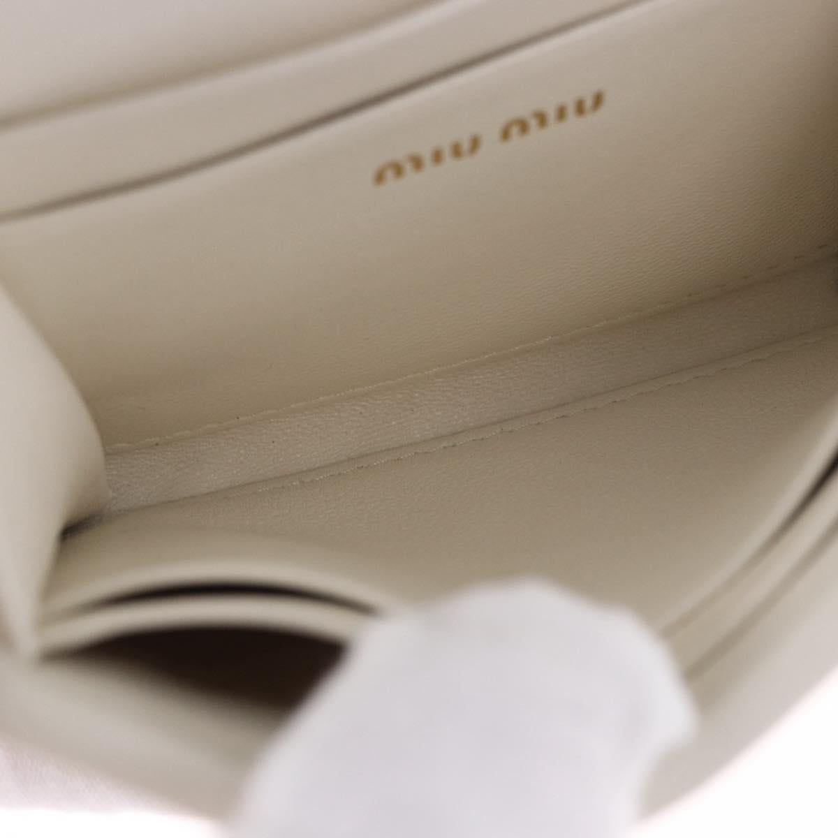 Miu Miu Matelasse Chain Shoulder Pouch Shoulder Bag Leather White Auth 194749M