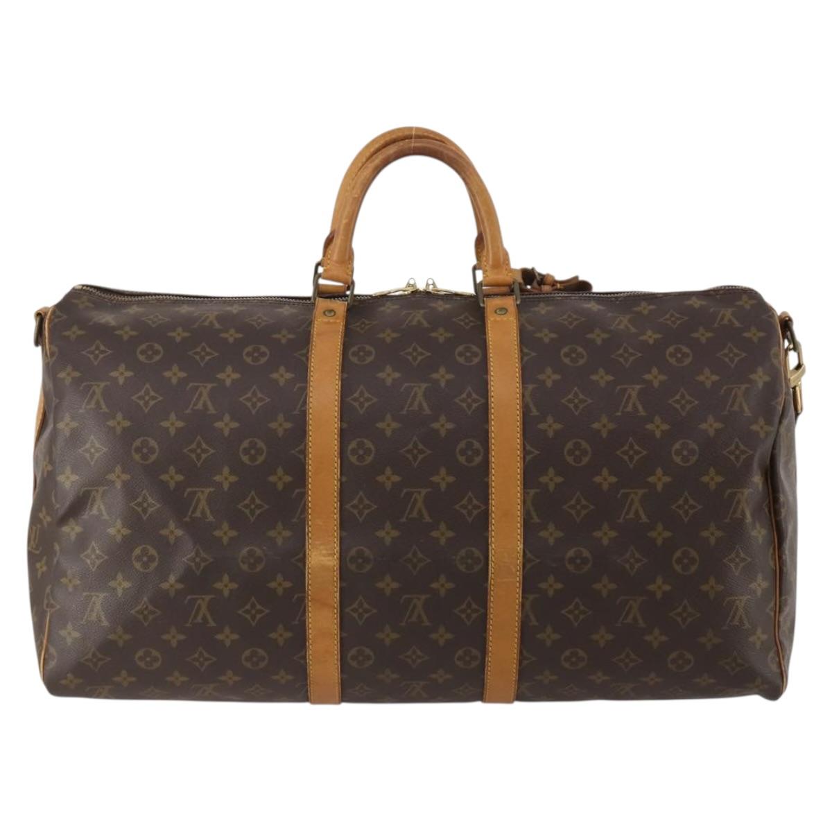 LOUIS VUITTON Monogram Keepall Bandouliere 55 Boston Bag M41414 LV Auth 194751