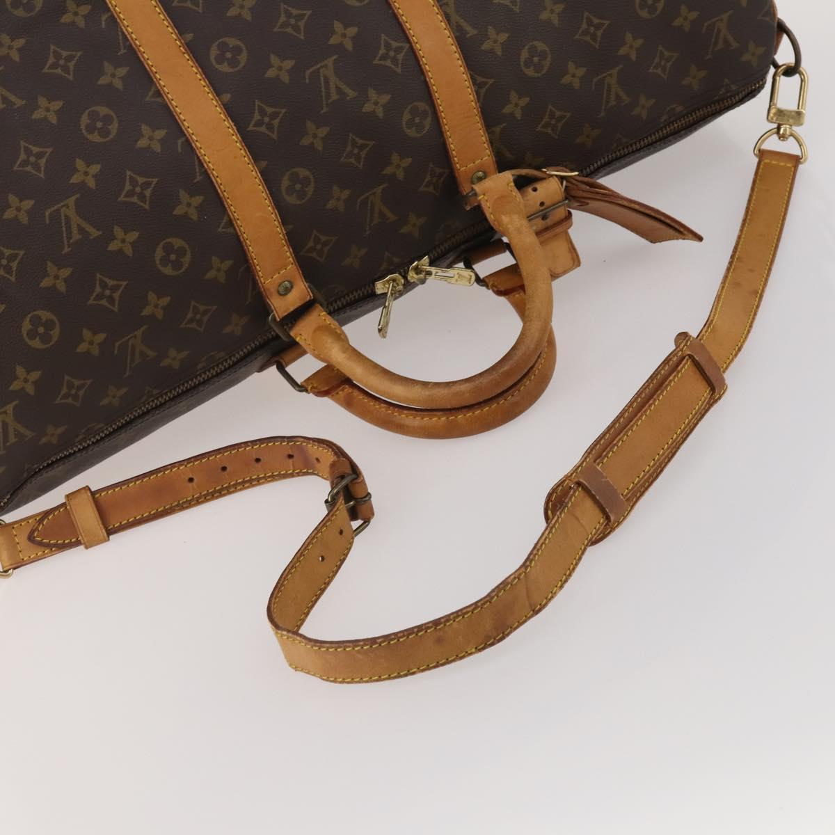 LOUIS VUITTON Monogram Keepall Bandouliere 55 Boston Bag M41414 LV Auth 194751