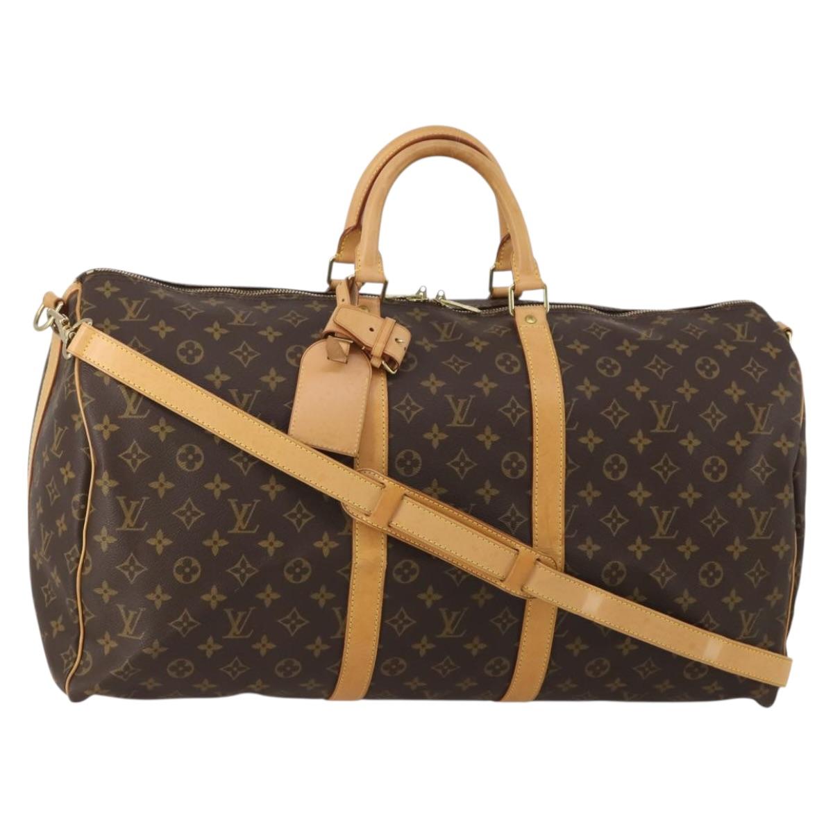 LOUIS VUITTON Monogram Keepall Bandouliere 55 Boston Bag M41414 LV Auth 194752V